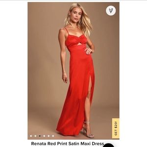 NWT Lulus Red Maxi Dress
